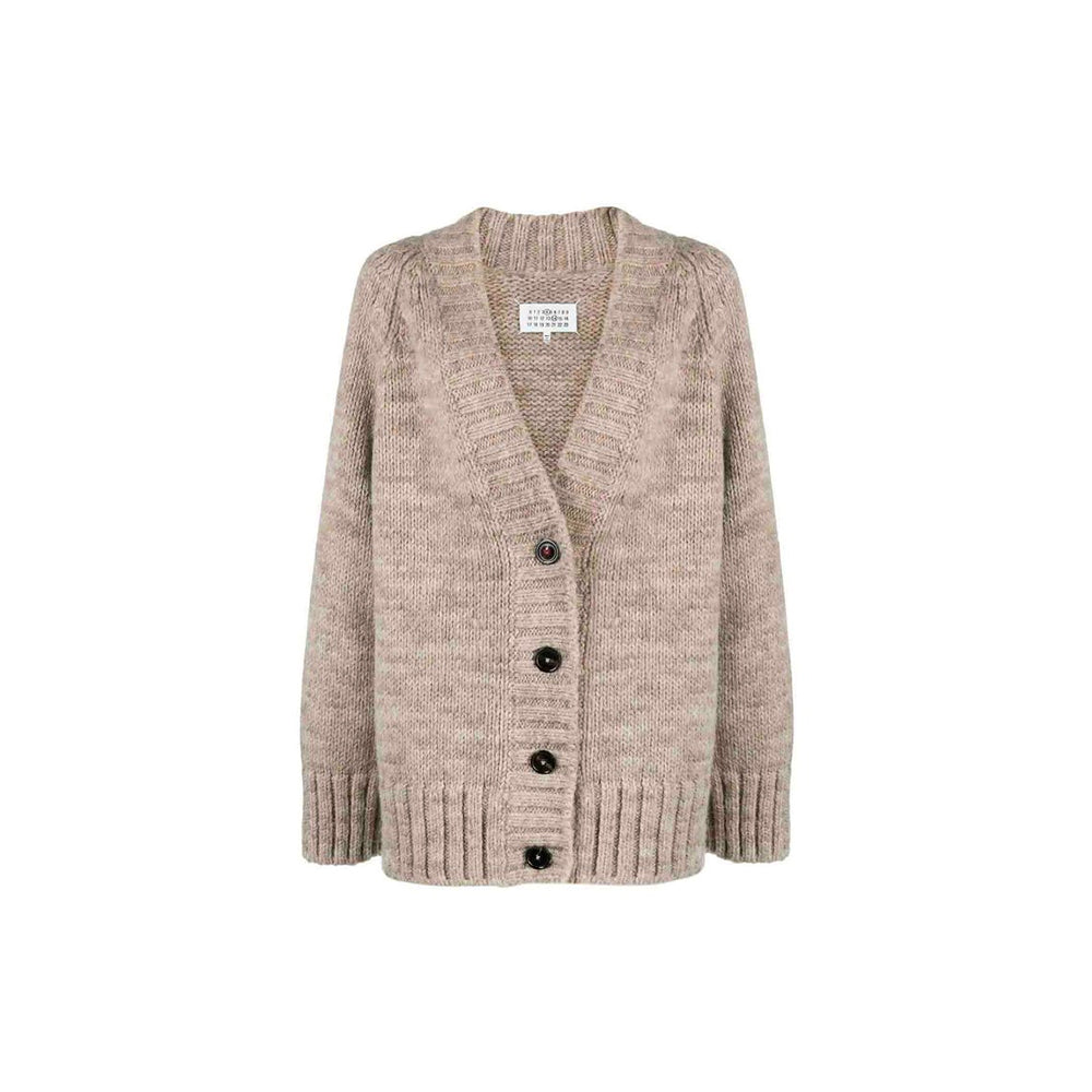 V NECK CARDIGAN LIGHT BROWN