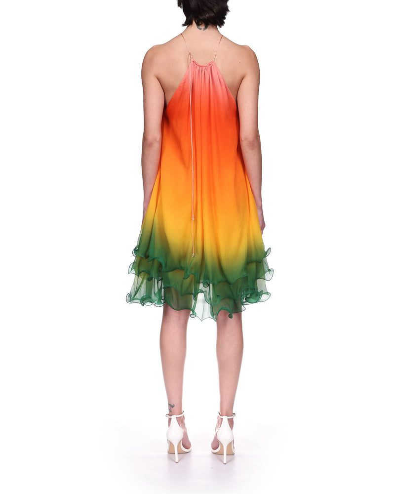 CASABLANCA RAINBOW GRADIENT COCKTAIL DRESS