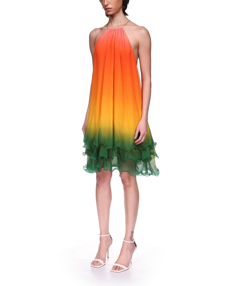 CASABLANCA RAINBOW GRADIENT COCKTAIL DRESS