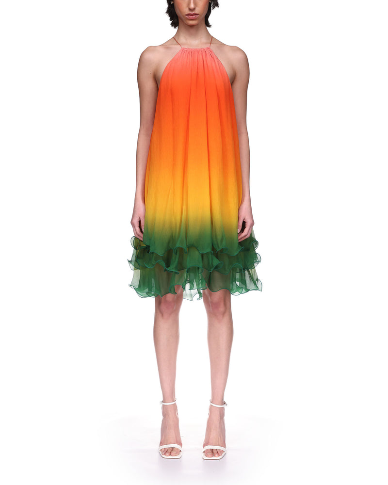 CASABLANCA RAINBOW GRADIENT COCKTAIL DRESS