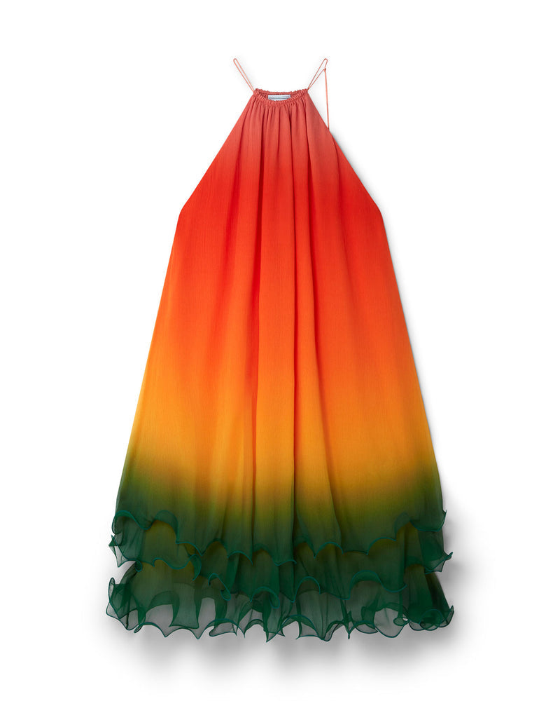 CASABLANCA RAINBOW GRADIENT COCKTAIL DRESS