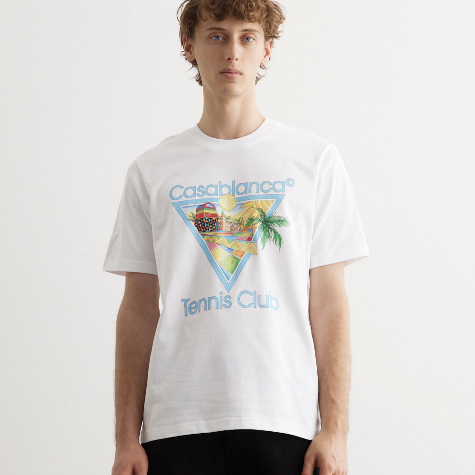 CASABLANCA AFRO CUBISM TENNIS CLUB T-SHIRT WHITE