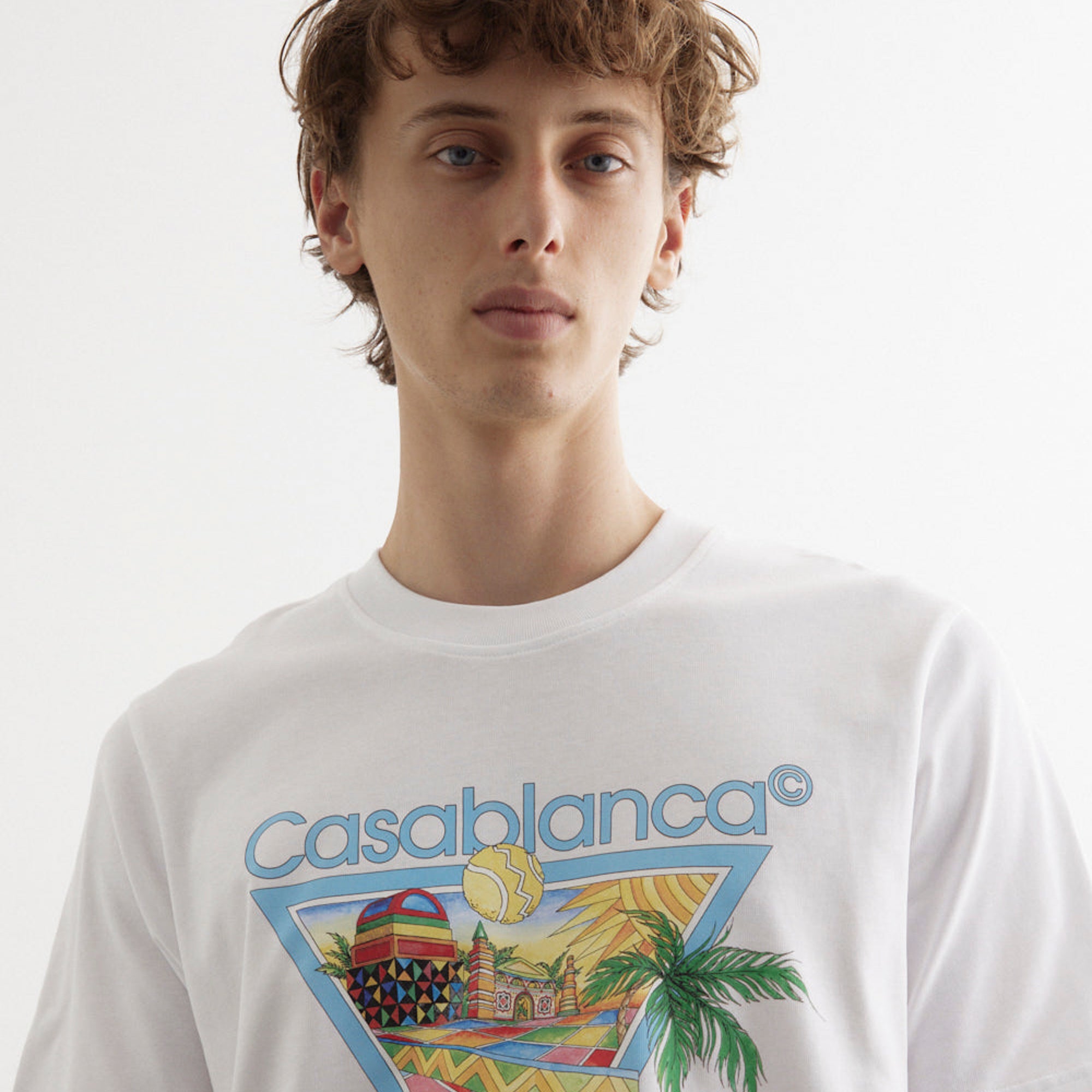 CASABLANCA AFRO CUBISM TENNIS CLUB T-SHIRT WHITE