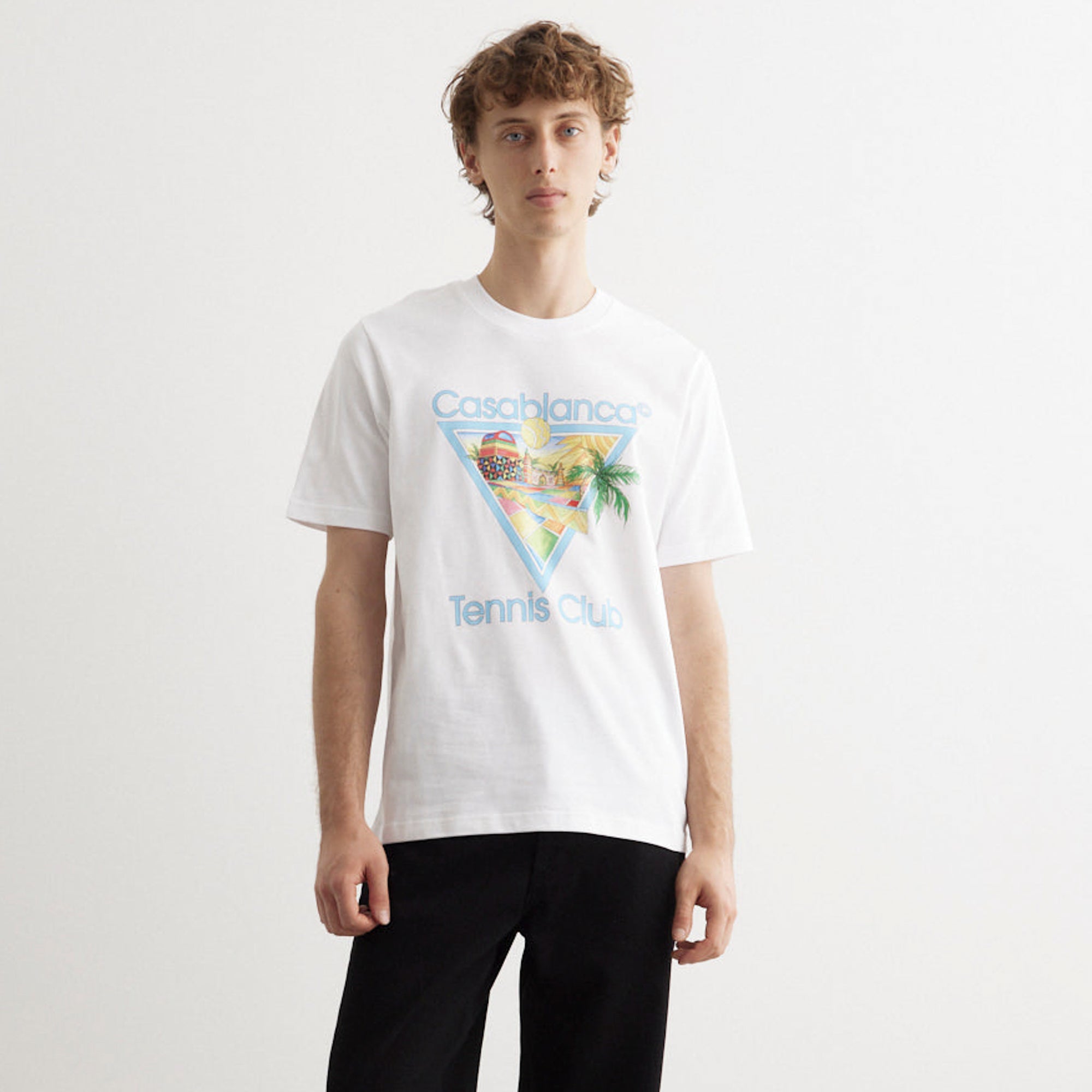 CASABLANCA AFRO CUBISM TENNIS CLUB T-SHIRT WHITE