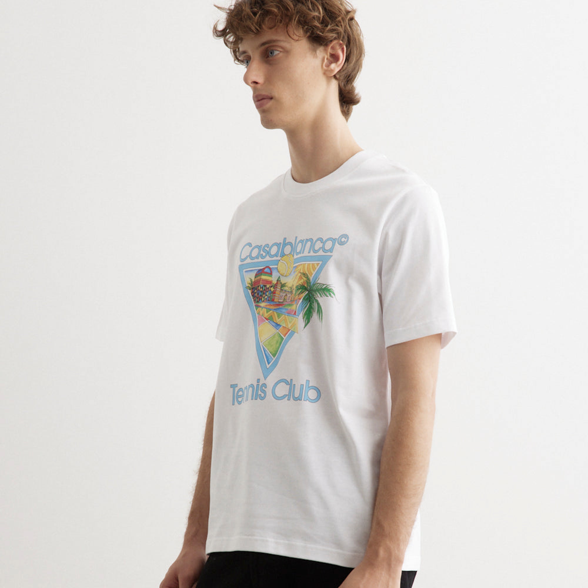 CASABLANCA AFRO CUBISM TENNIS CLUB T-SHIRT WHITE