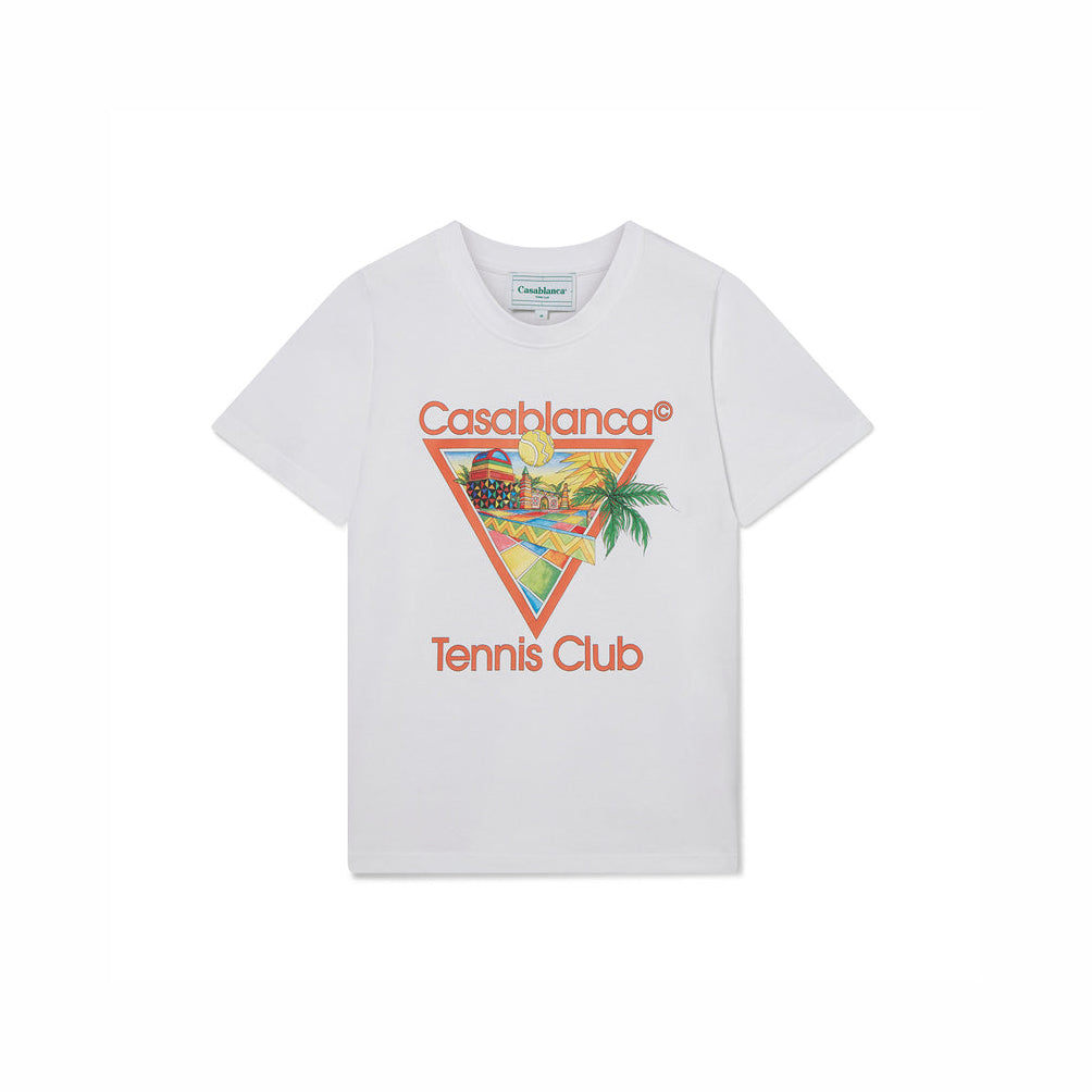 CASABLANCA AFRO CUBISM TENNIS CLUB T-SHIRT WHITE