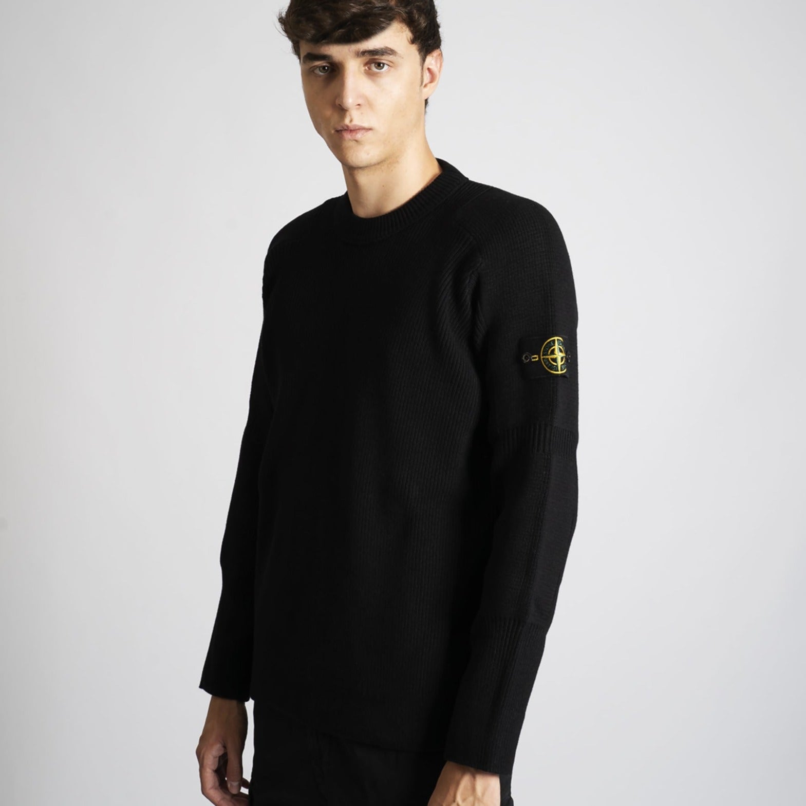 STONE ISLAND MAGLIA BLACK WOOL