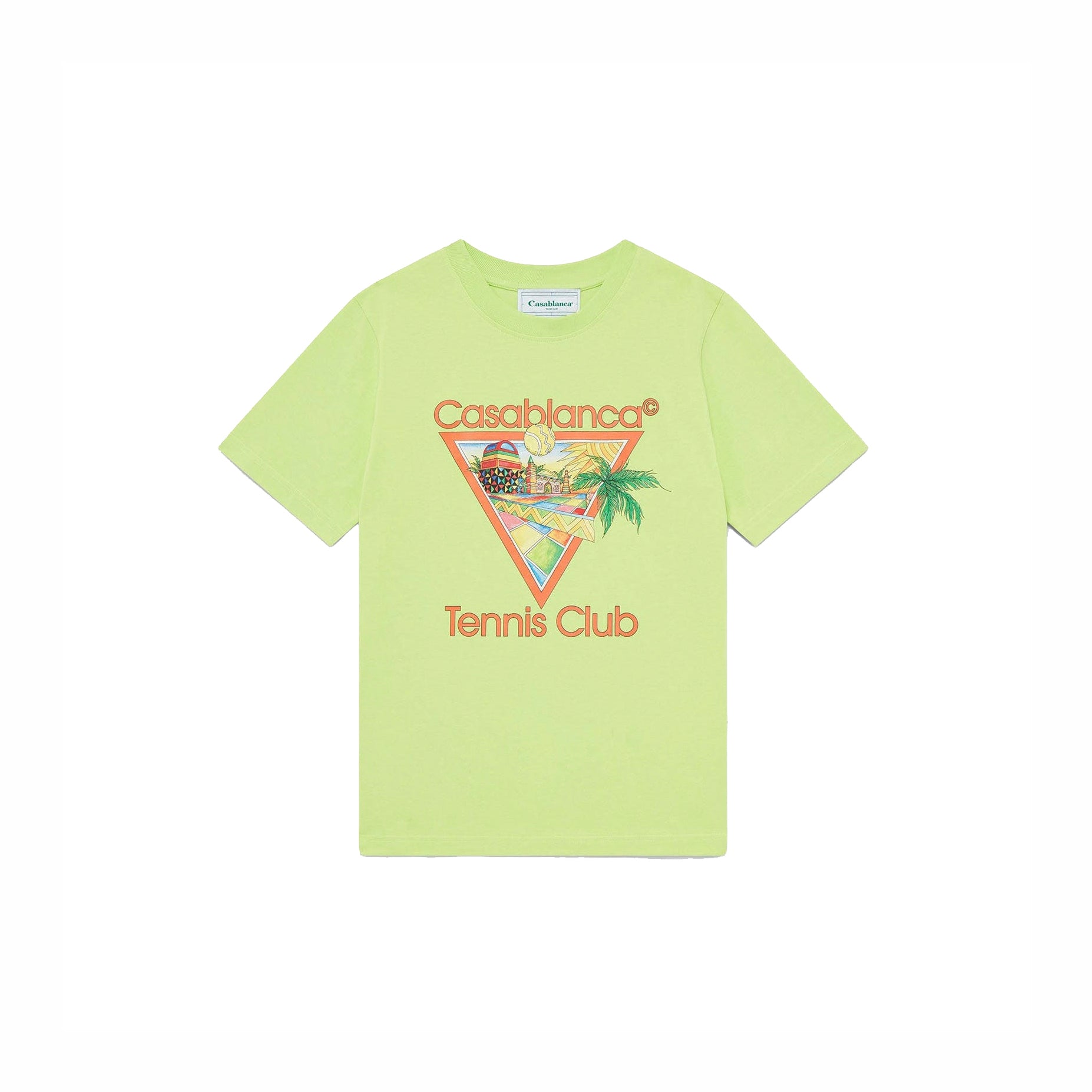 CASABLANCA AFRO CUBISM TENNIS CLUB T-SHIRT GREEN