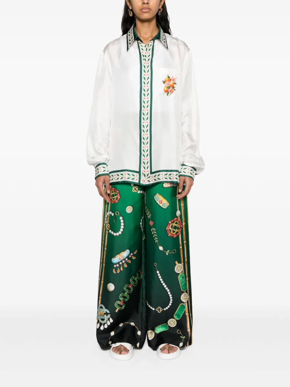 CASABLANCA PRINTED SILK TROUSERS