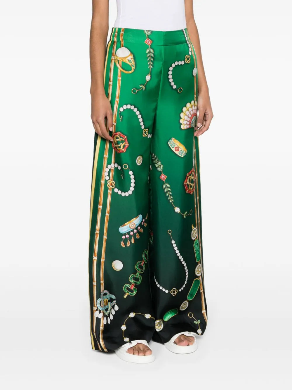 CASABLANCA PRINTED SILK TROUSERS