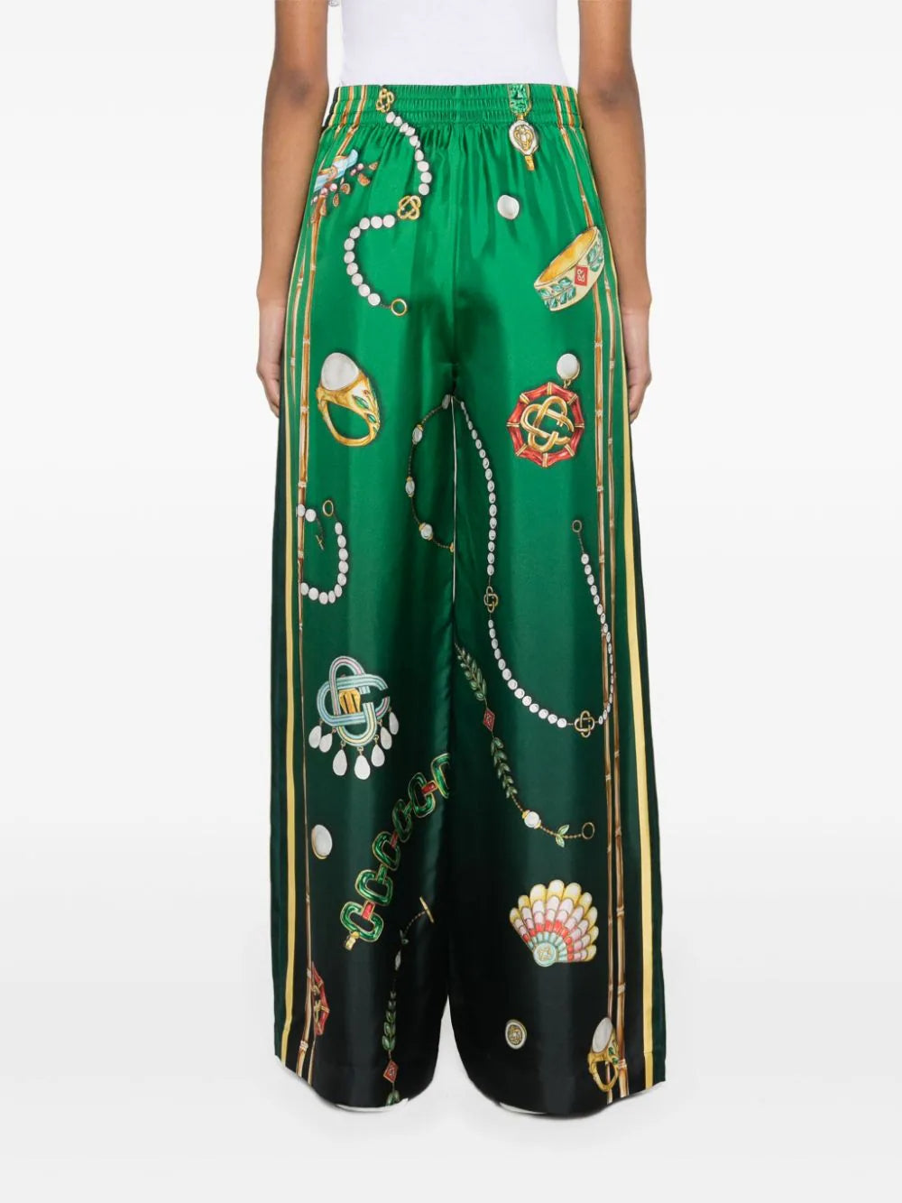 CASABLANCA PRINTED SILK TROUSERS