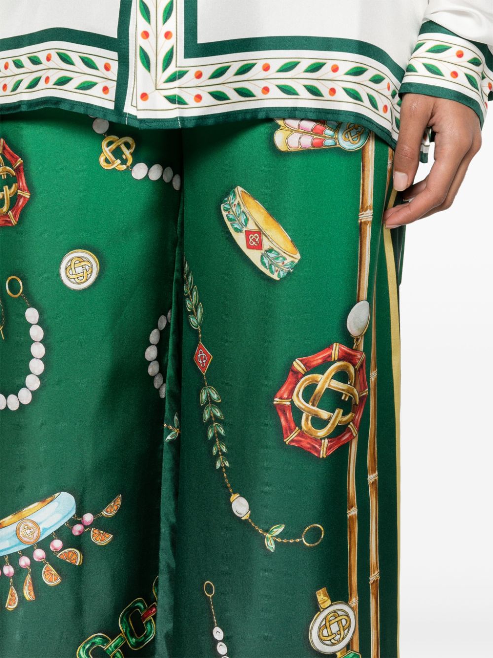 CASABLANCA PRINTED SILK TROUSERS