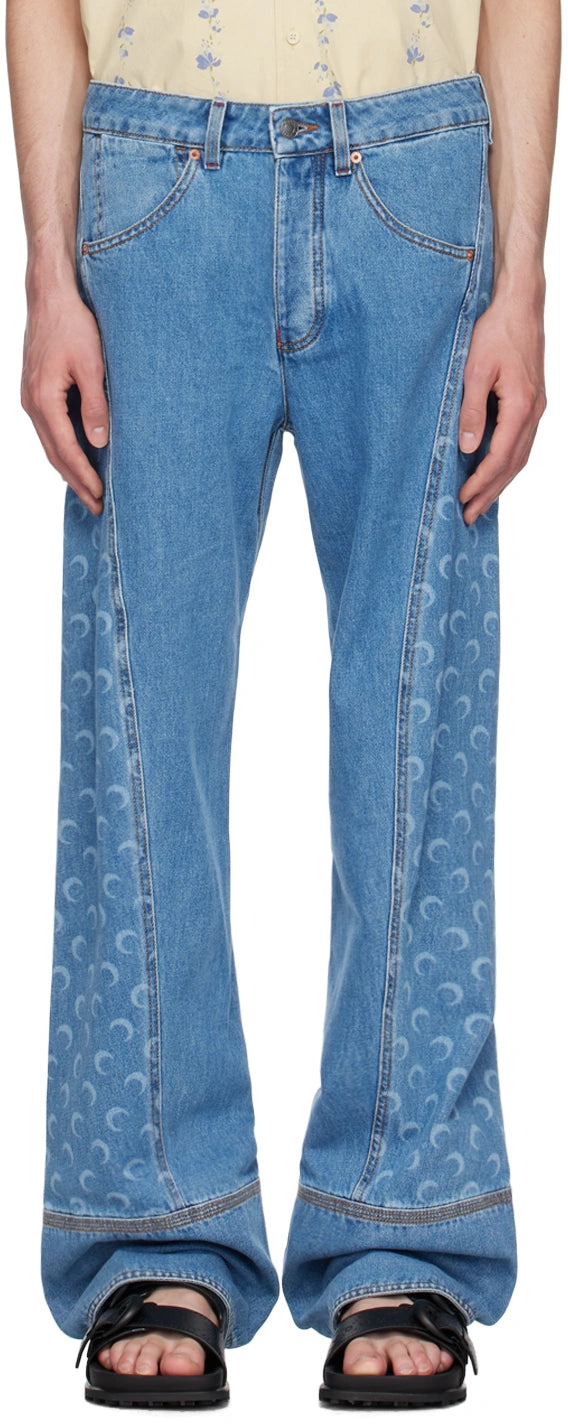 MOON LASER DENIM CURVED JEANS