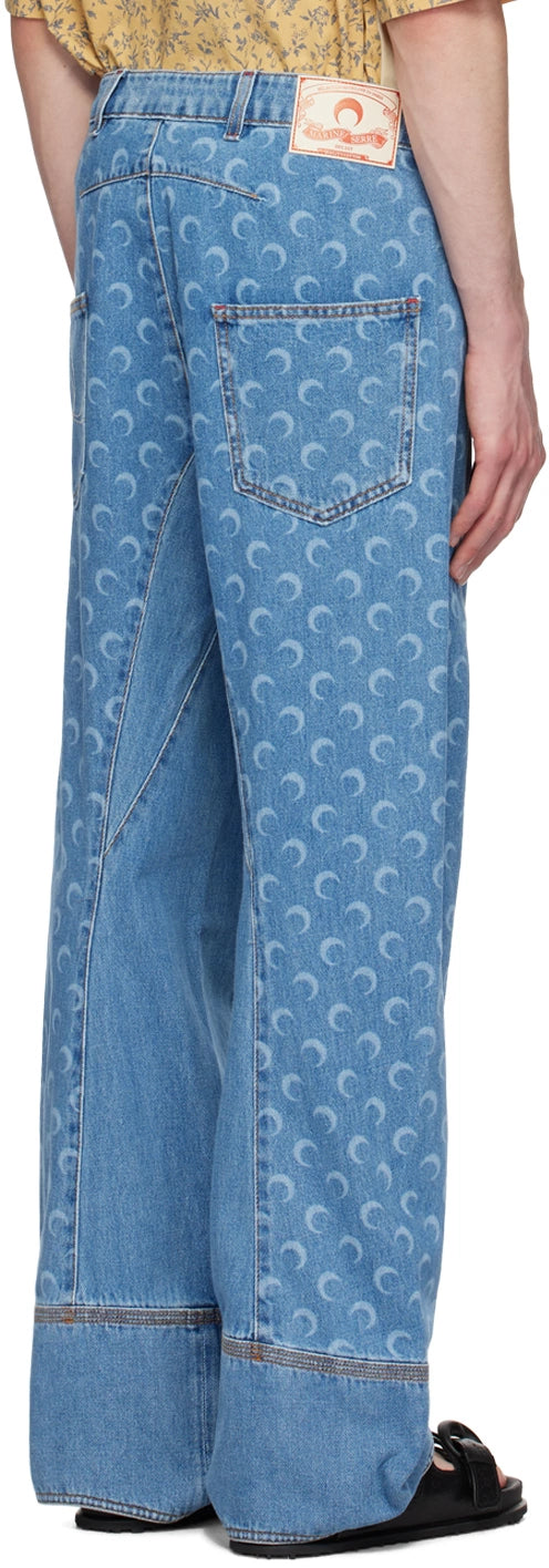 MOON LASER DENIM CURVED JEANS