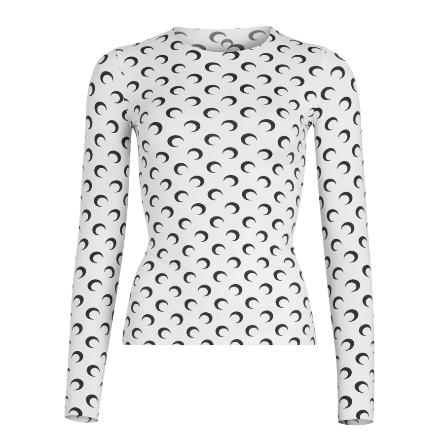 MOON PRINTED JERSEY SECOND SKIN CREWNECK
TOP