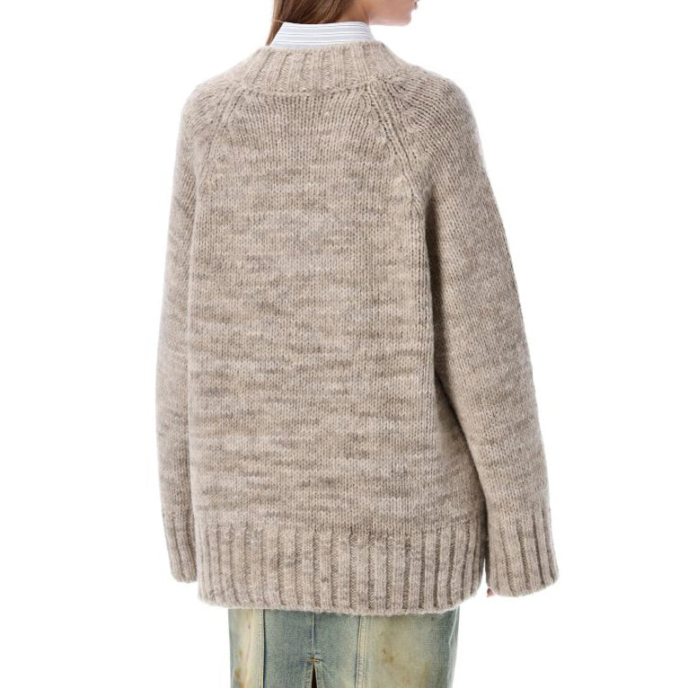 V NECK CARDIGAN LIGHT BROWN