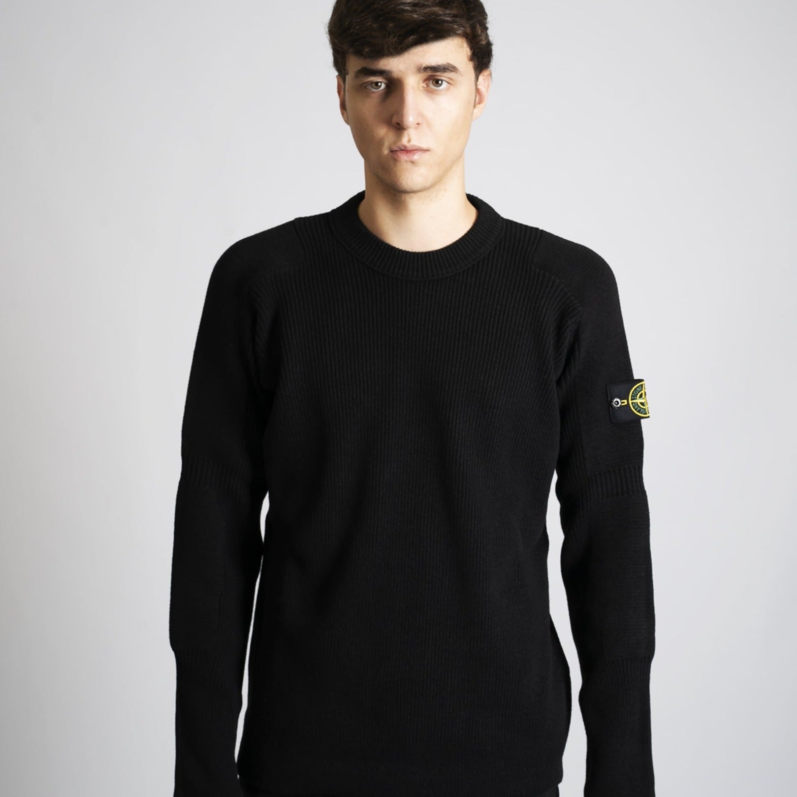 STONE ISLAND MAGLIA BLACK WOOL