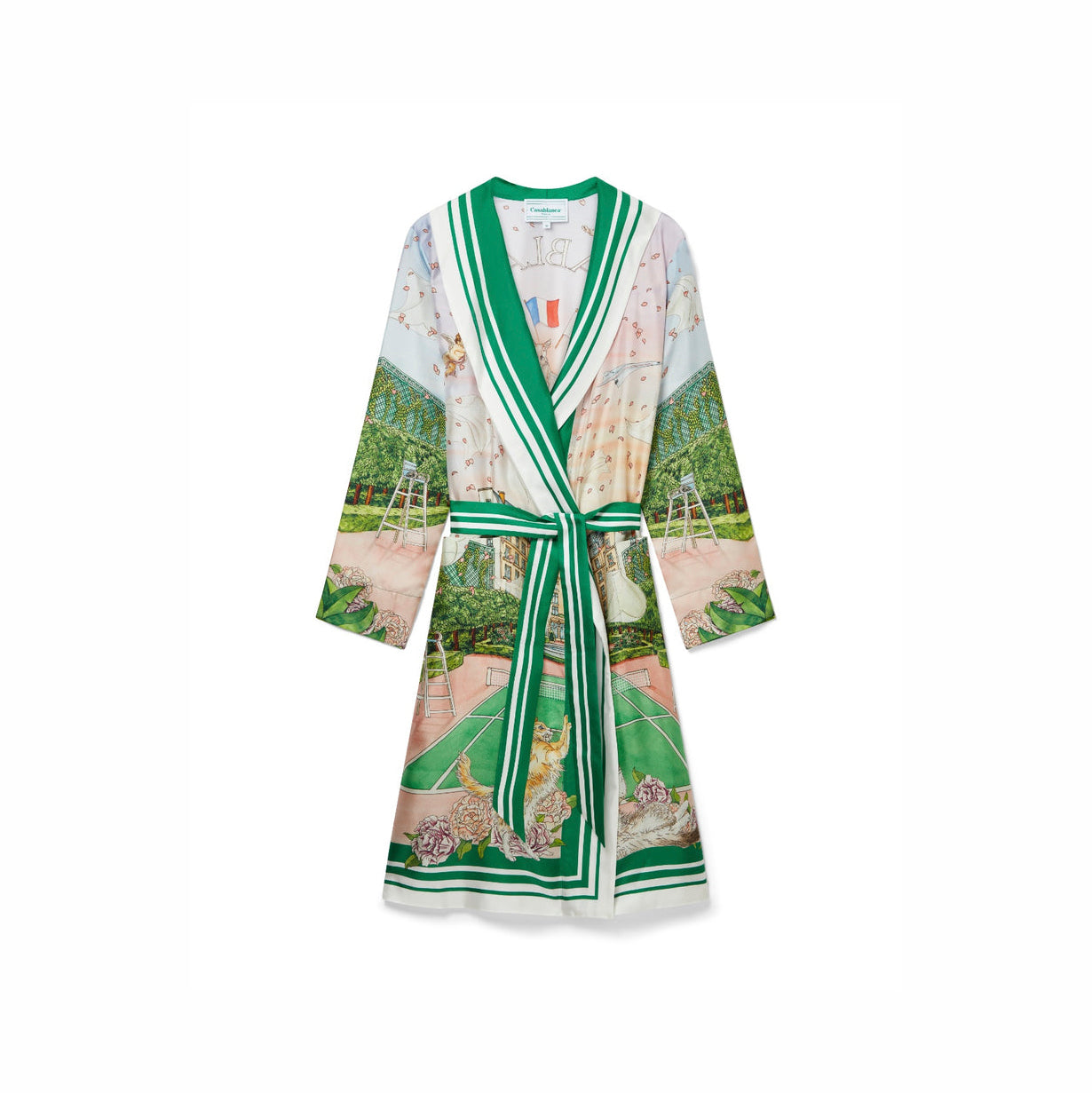 CASABLANCA PRINTED SILK ROBE