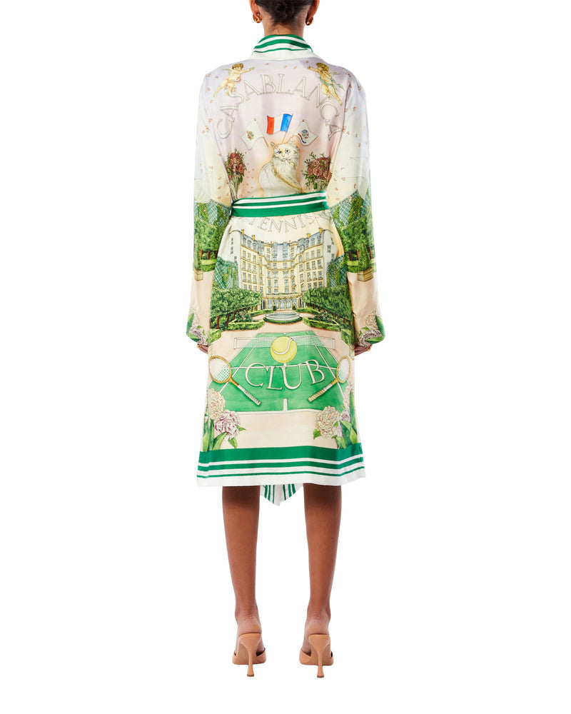 CASABLANCA PRINTED SILK ROBE