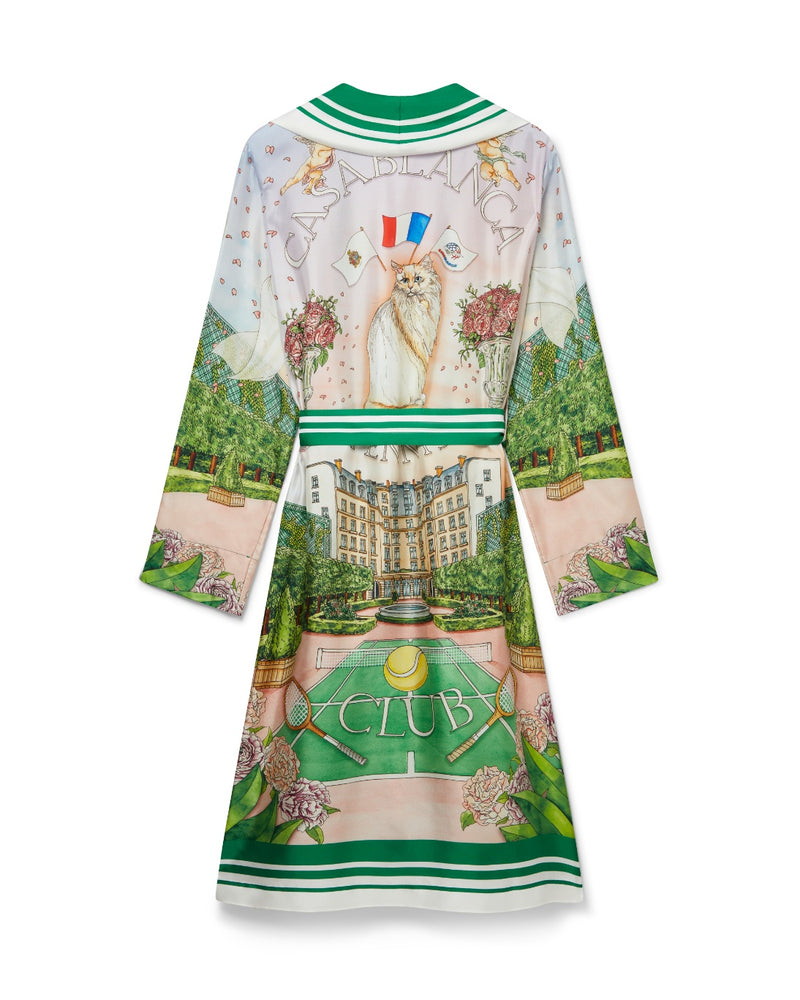 CASABLANCA PRINTED SILK ROBE