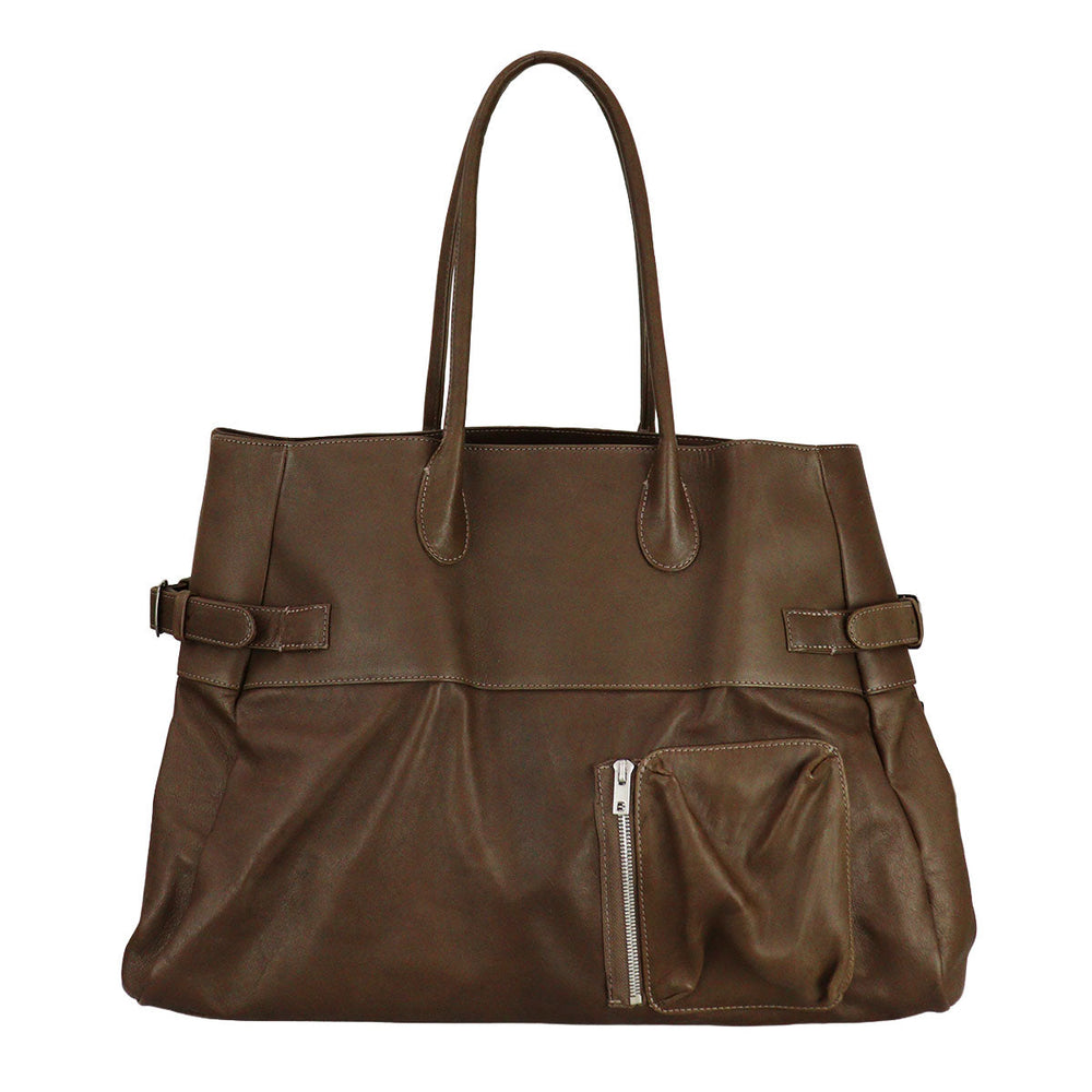 Alexander Digenova Leather Bomber Bag - Brown